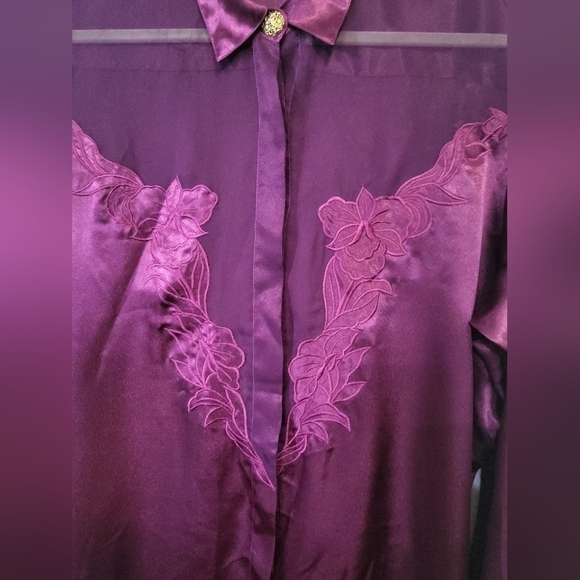 Victoria's Secret Gold Label Maroon P/S Oversized Sleep-Shirt - Picture 2 of 5